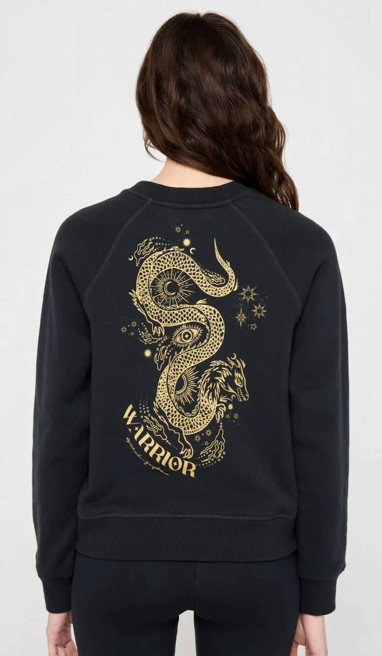 NEW SPIRITUAL GANGSTER dragon crew sweater in black